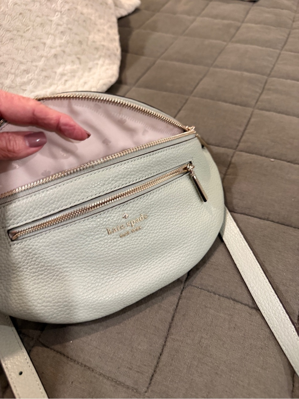 kate spade mint green leather belt bag - Picture 6 of 9